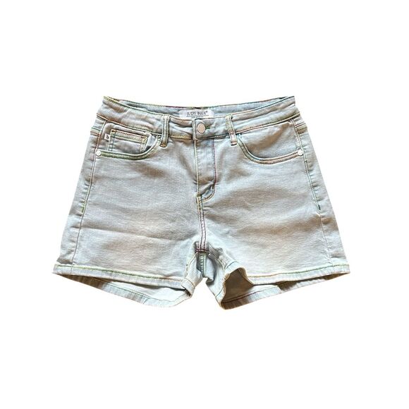 Judy Blue Pants - Judy Blue Light Wash Jean Shorts with Rainbow Topstitch